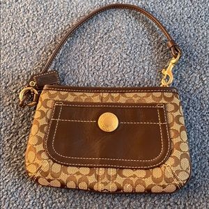 brown original coach wristlet